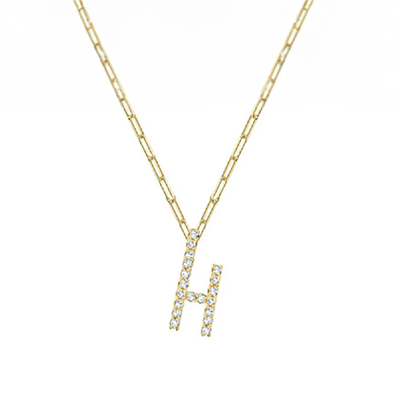 The Iced Out Reda Letter Necklace | 18KT Gold Vermeil Elegant Lace Gown