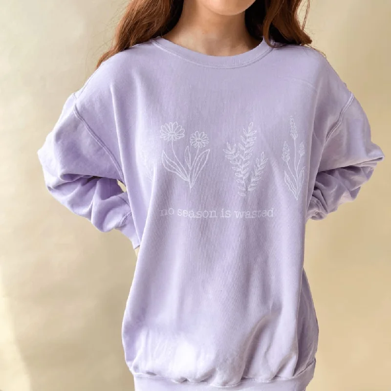 No Season Wasted Orchid Crewneck Women’s Hoodie with Logo