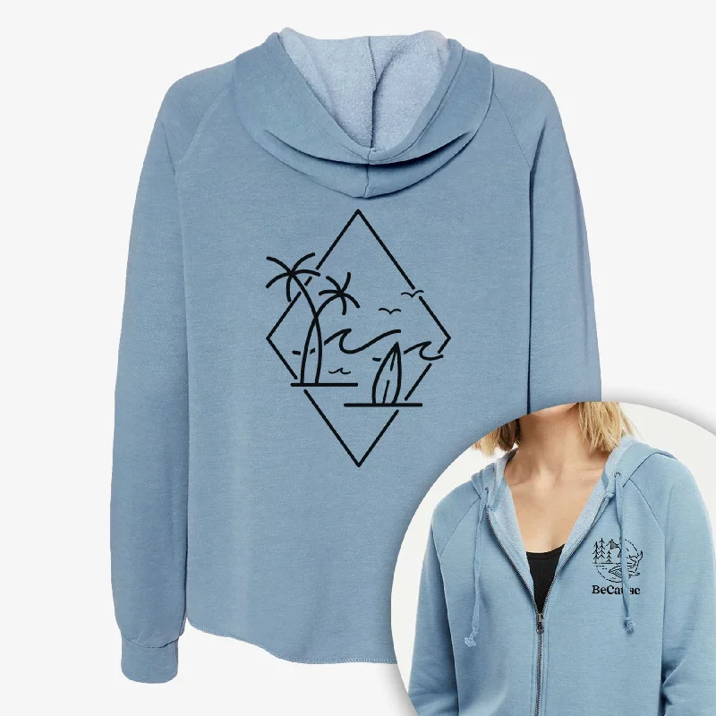 Summer Surf Diamond - Women's Cali Wave Zip-Up Sweatshirt Women’s Hoodie Pullover