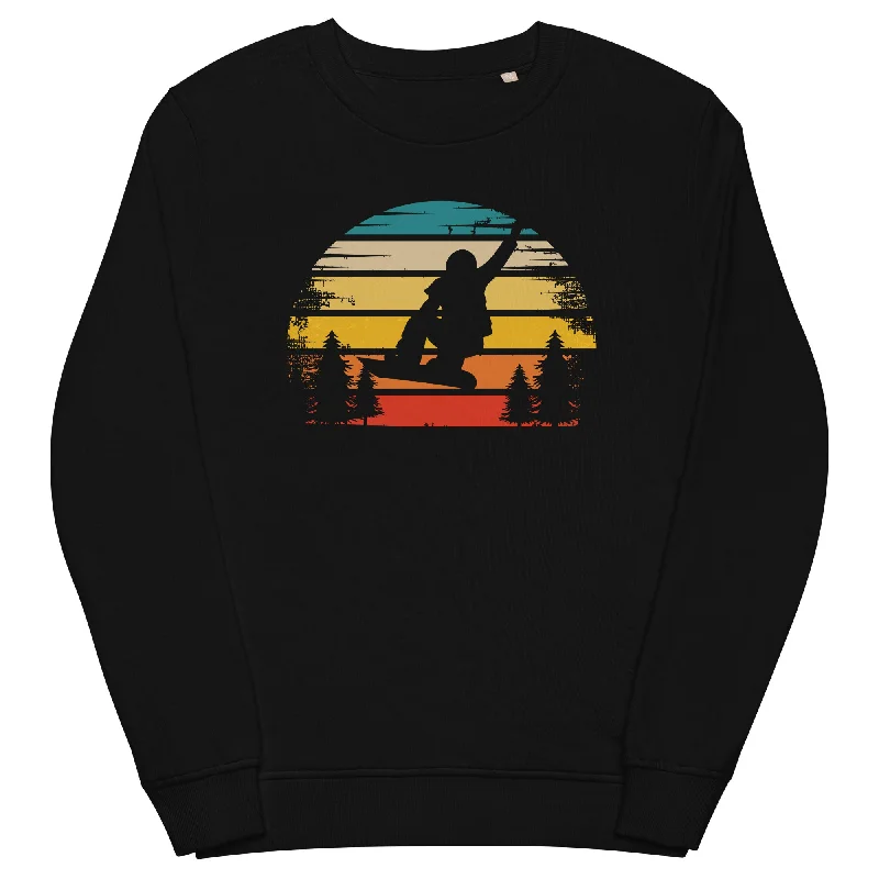 Retro Sonne und Snowboarding - Unisex Premium Organic Sweatshirt Soft Cotton Hoodie