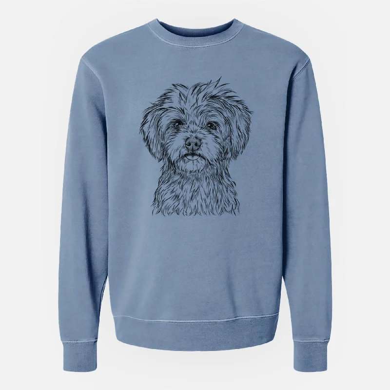 Bare Sammy the Shorkie - Unisex Pigment Dyed Crew Sweatshirt Comfy Pullover Sweatshirt