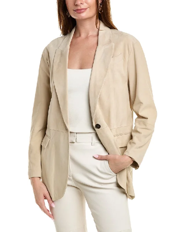 Brunello Cucinelli Leather Jacket Women's long jackets