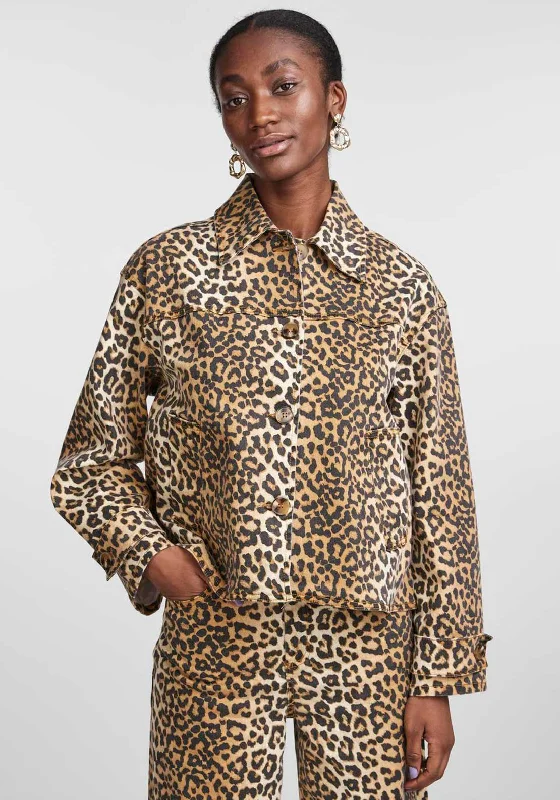 Y.A.S Leonora Leopard Print Denim Jacket, Nomad Women's wool jackets