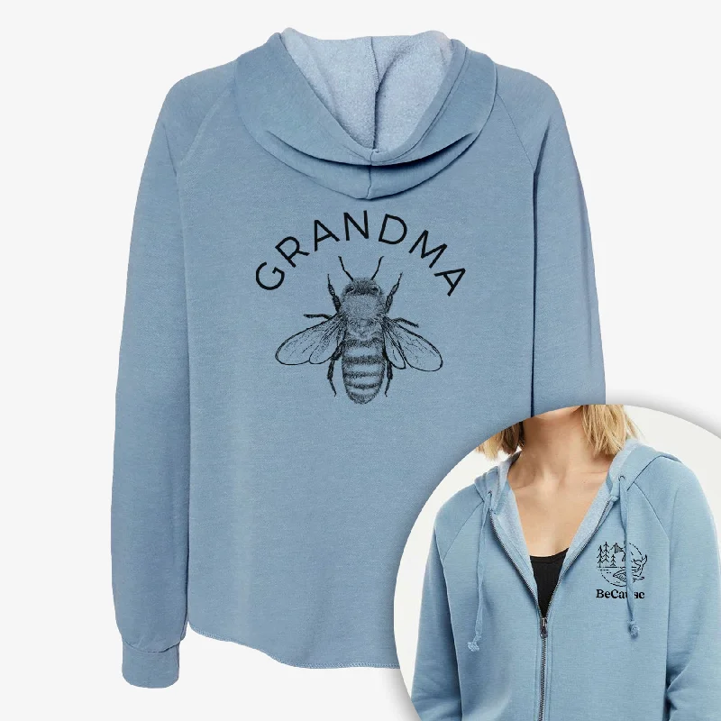 Grandma Bee - Women's Cali Wave Zip-Up Sweatshirt High-neck Sweatshirt Hoodie