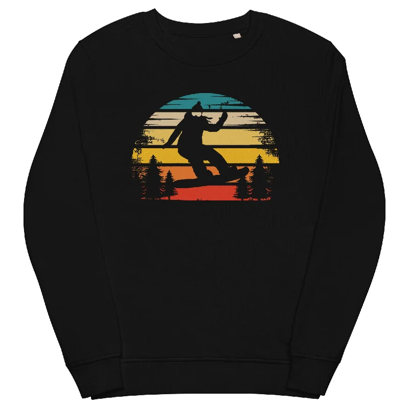 Retro Sonne und Snowboarding - Unisex Premium Organic Sweatshirt Warm Hoodie Sweatshirt Style