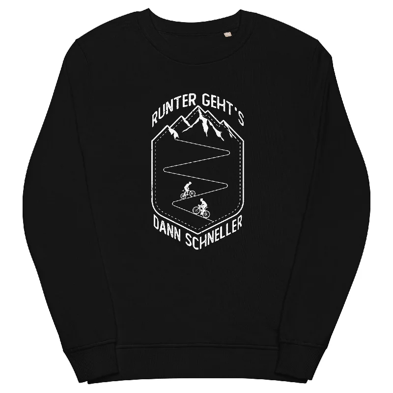 Runter gehts dann schneller - Unisex Premium Organic Sweatshirt Printed Hooded Sweatshirts