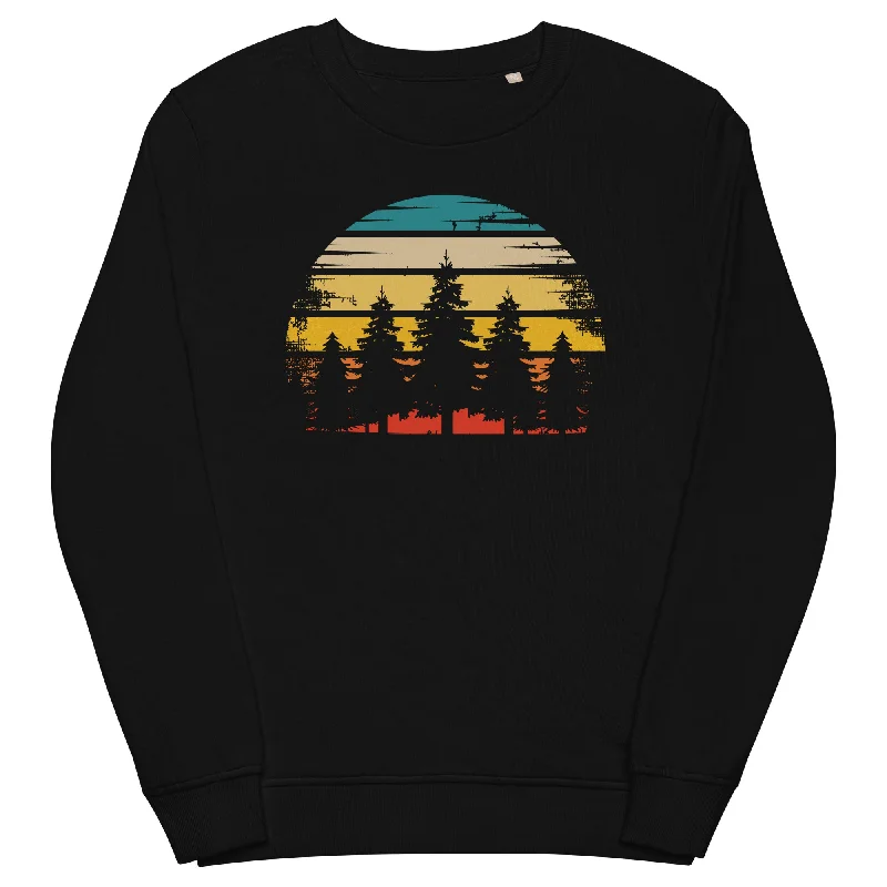 Retro Sonne und Bäume - Unisex Premium Organic Sweatshirt Hoodie Sweatshirt Set