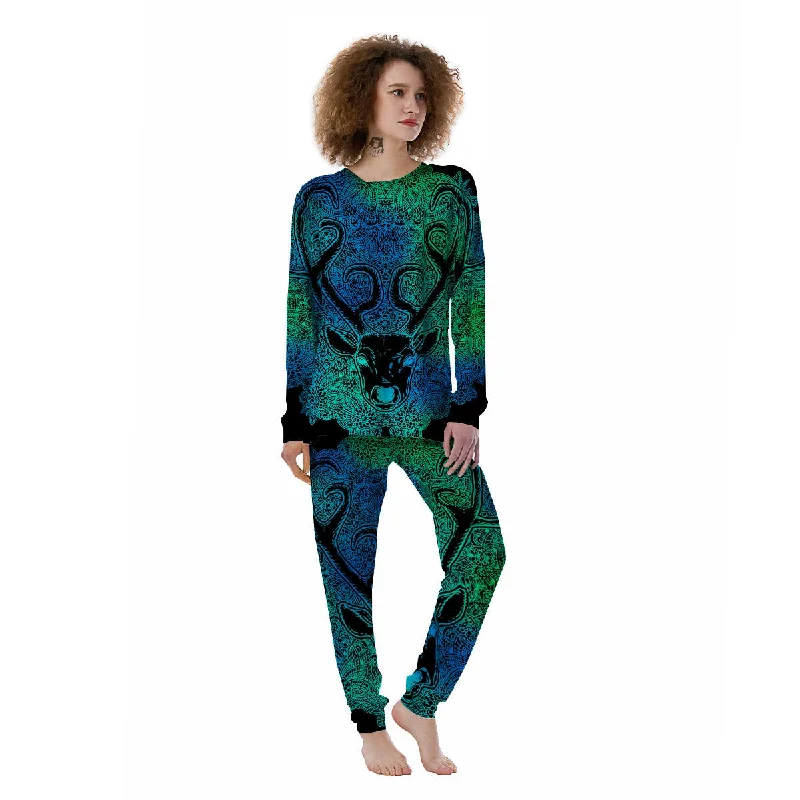 Mandala Spiritual Deer Print Women's Pajamas Zara pajama sets