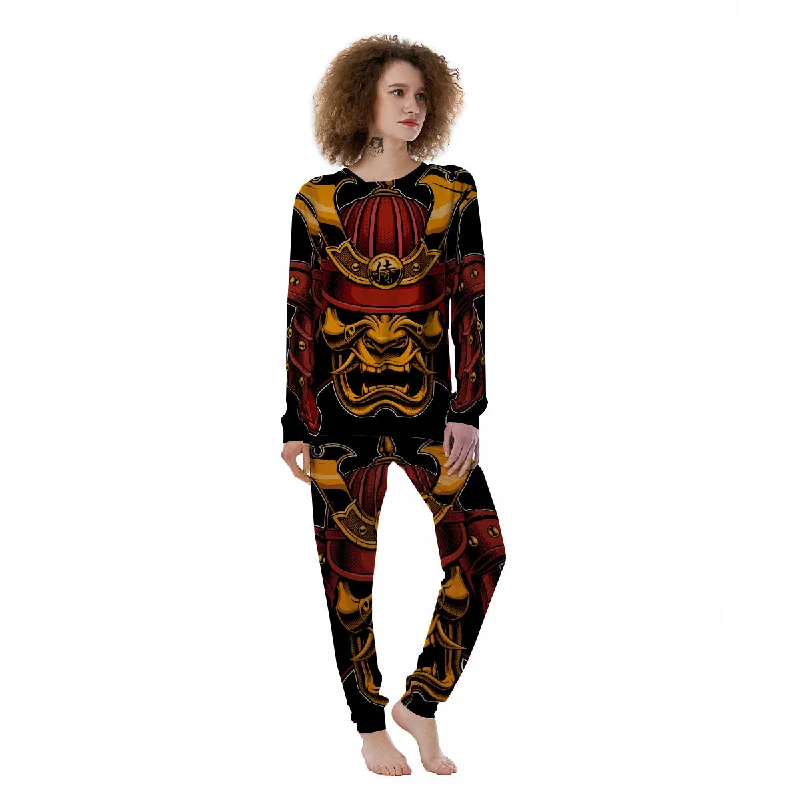 Mask Samurai Warrior Print Women's Pajamas Unisex pajama sets