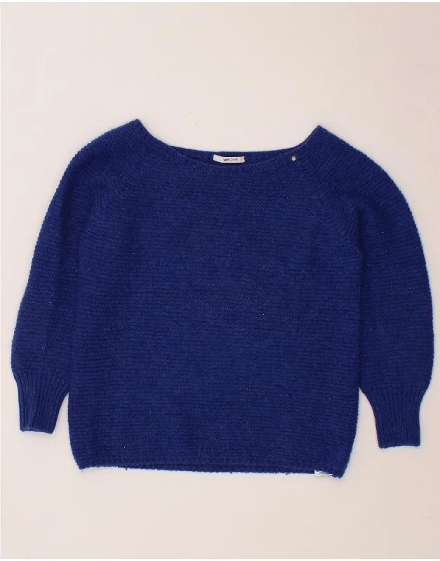 GAS Womens Boat Neck Jumper Sweater UK 6 XS Navy Blue Acrylic Cheap sweaters