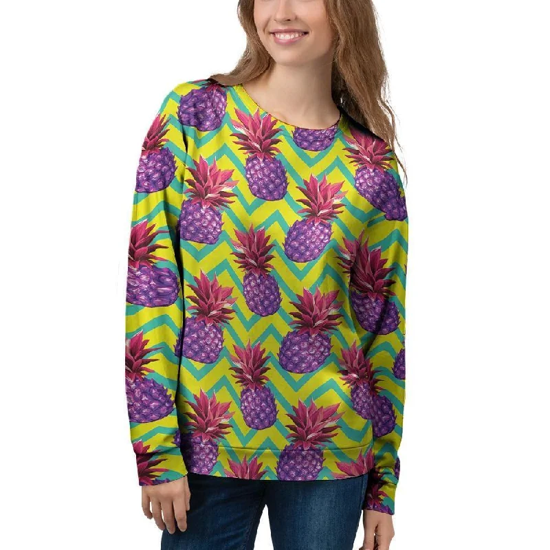 Geometric Hawaiian Pineapple Print Women's Sweatshirt North Face sweaters