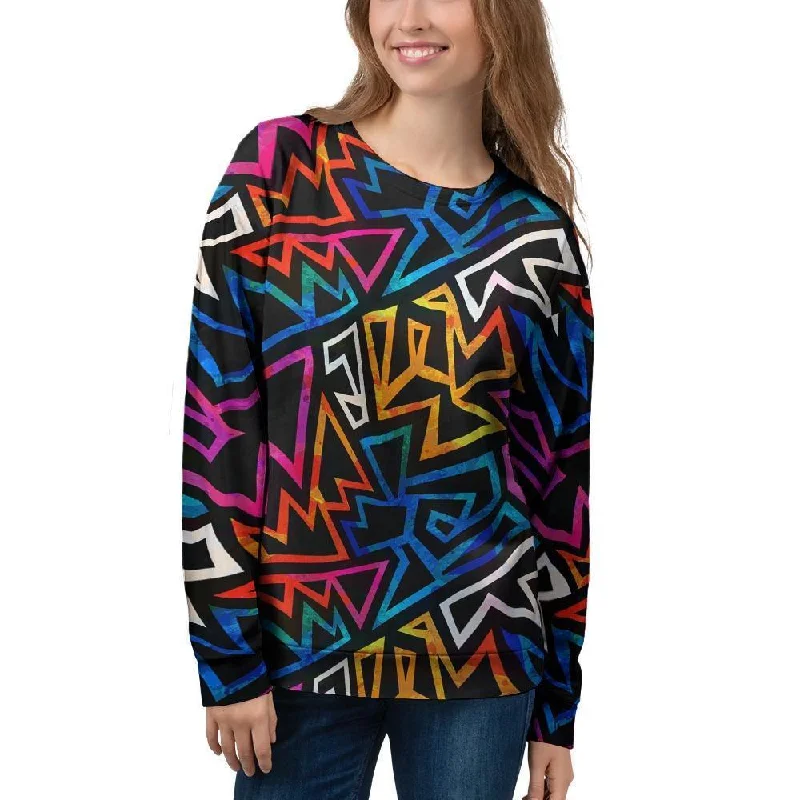 Geometric Print Women's Sweatshirt Vintage sweaters