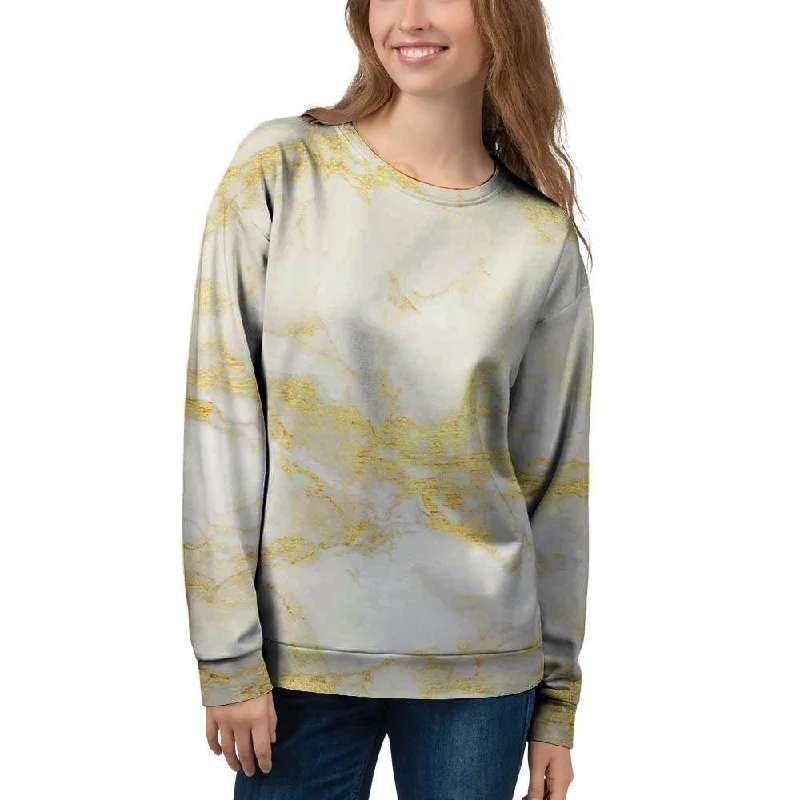 Gold Marble Women's Sweatshirt Chunky knit sweaters