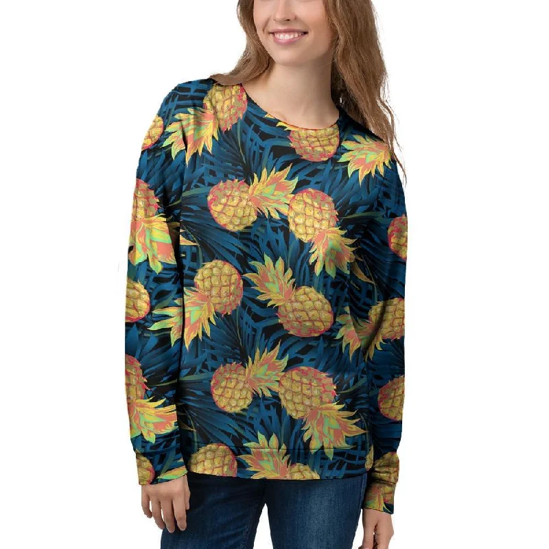 Golden Pineapple Edm Hawaiian Print Women's Sweatshirt Men's wool sweaters discount