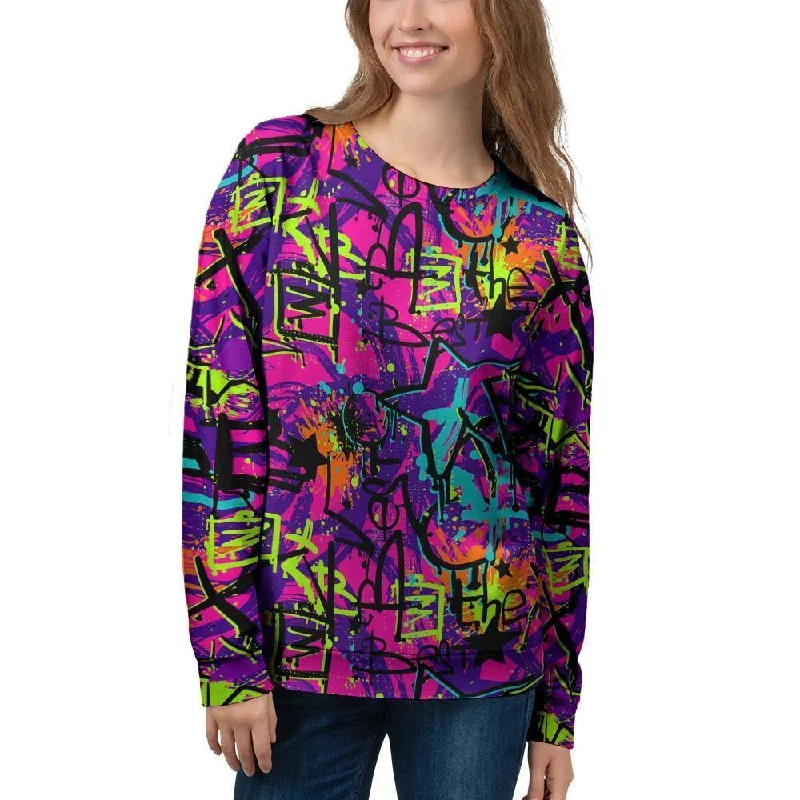 Graffiti Airbrush Print Women's Sweatshirt Budget-friendly sweaters