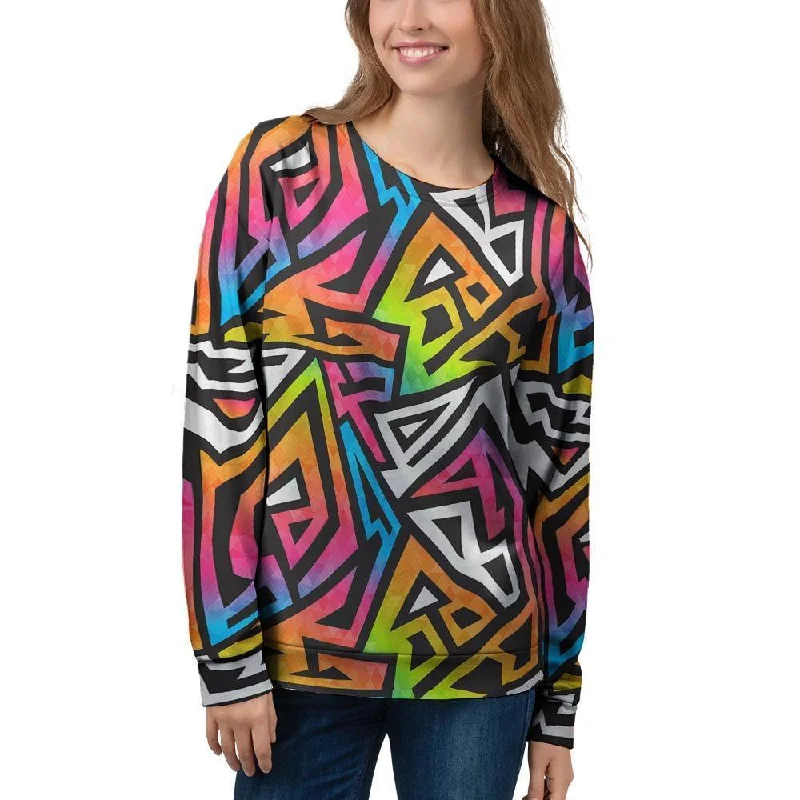 Graffiti Geometric Abstract Women's Sweatshirt Travel sweaters