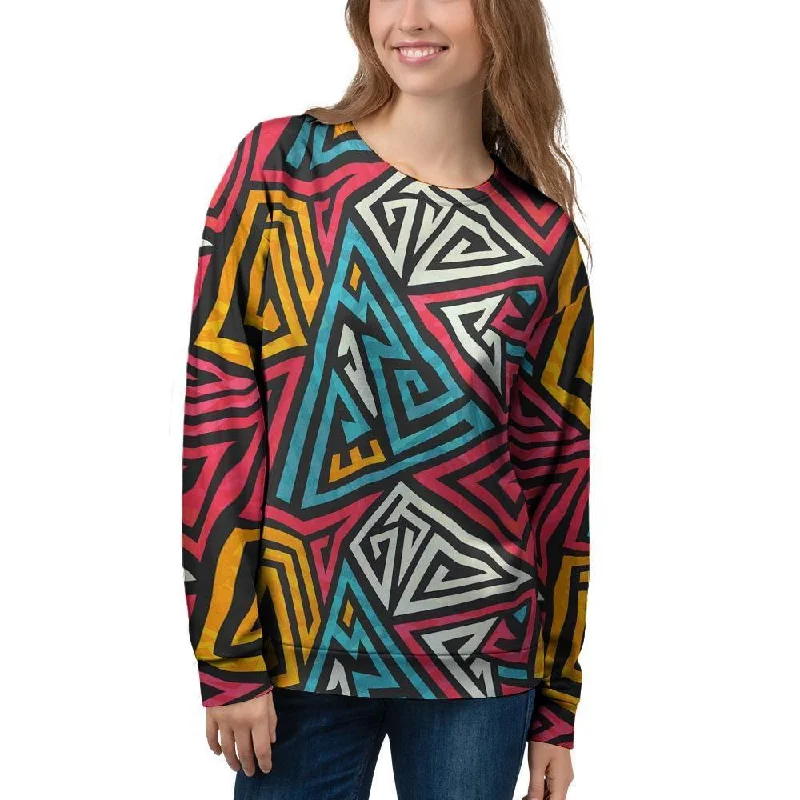 Graffiti geometric seamless pattern Women's Sweatshirt Formal sweaters