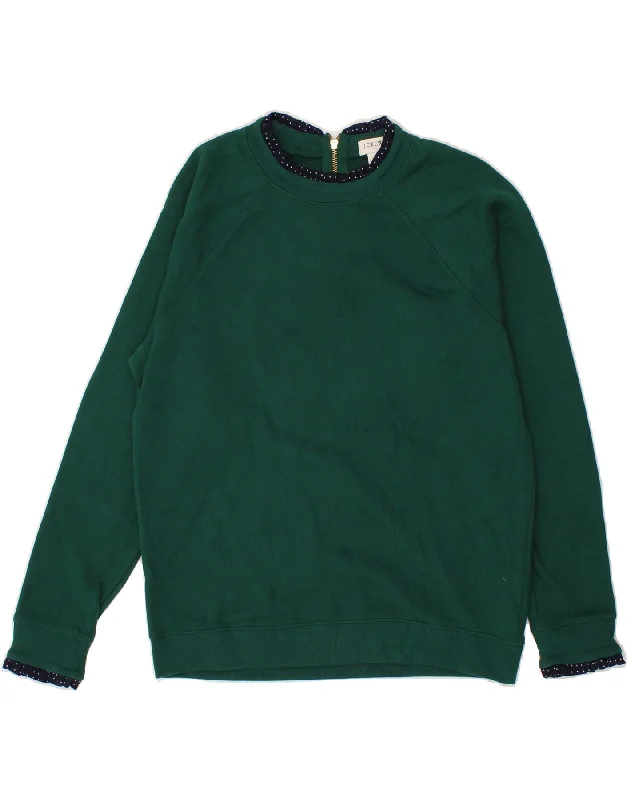 J. CREW Womens Sweatshirt Jumper UK 14 Medium Green Cotton Women's fashion sweaters sale