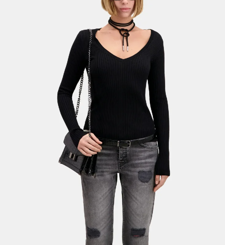 Ribbed Fine Knit Sweater UV protection sweaters