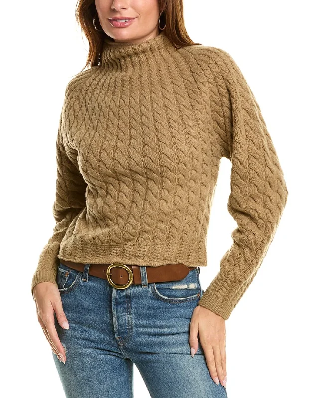 Theory Funnel Neck Wool & Cashmere-Blend Sweater Wool sweaters