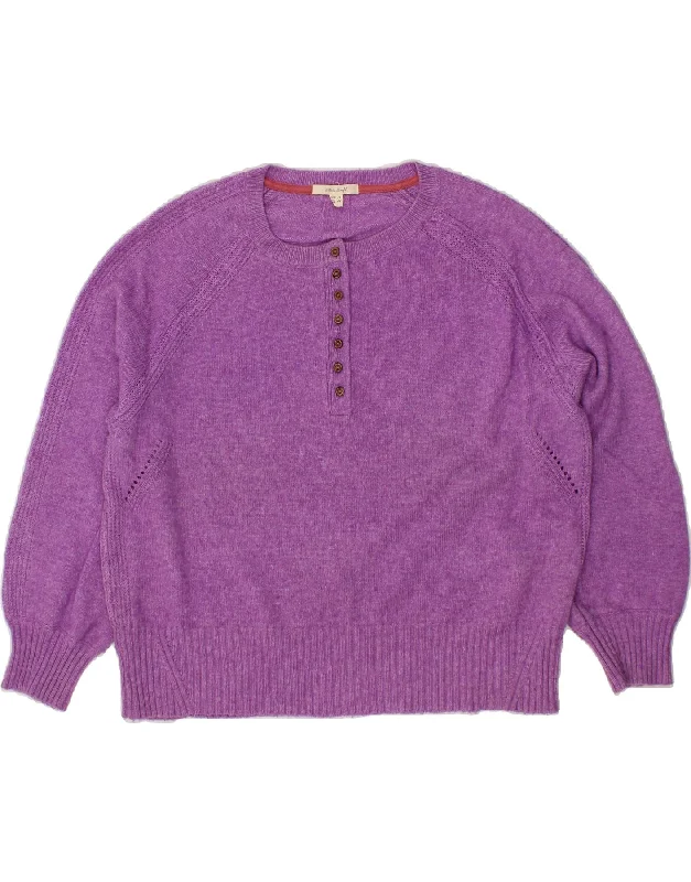 WHITE STUFF Womens Boat Neck Jumper Sweater UK 16 Large Purple Wool Eco-friendly sweaters