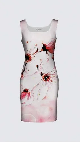 Floral Embosses: Pictorial Cherry Blossoms 01-02 Designer Amanda Dress II Best mini dresses for tall women