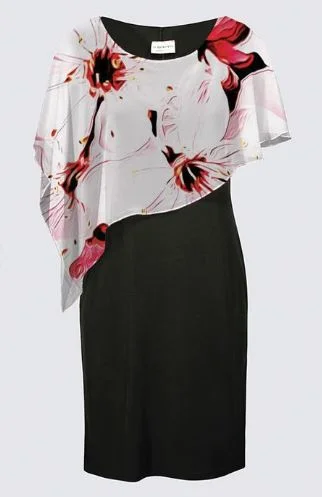 Floral Embosses: Pictorial Cherry Blossoms 01-02 Designer Joni Cape Dress High-end mini dresses