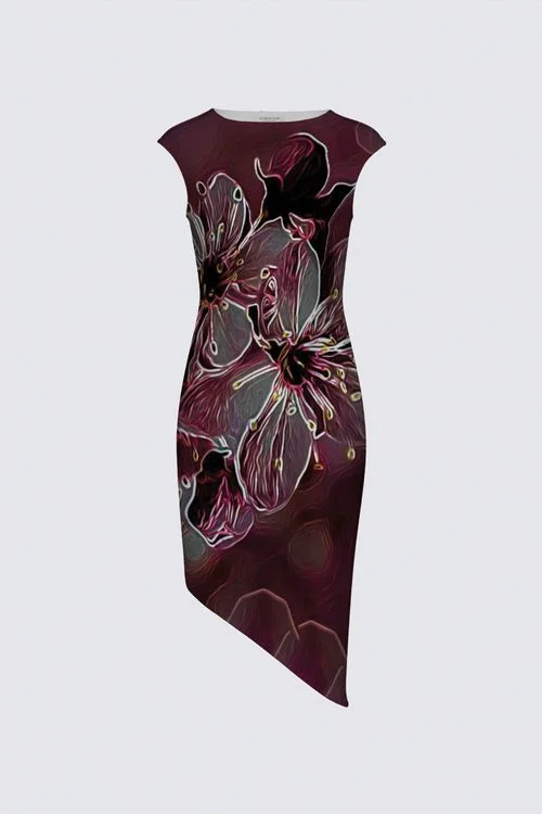 Floral Embosses: Pictorial Cherry Blossoms 01-04 Designer Felicia Dress Bodycon mini dresses