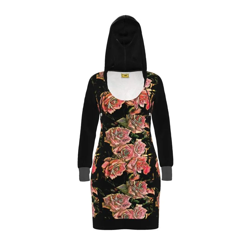 Floral Embosses: Roses 06-01 Designer Hoodie Dress Party mini dresses