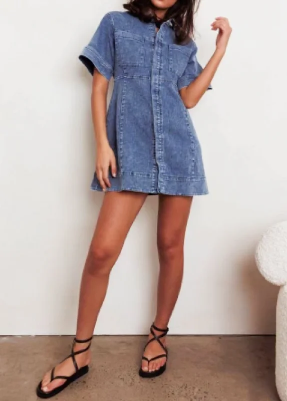 Kelly Denim Dress Designer mini dresses