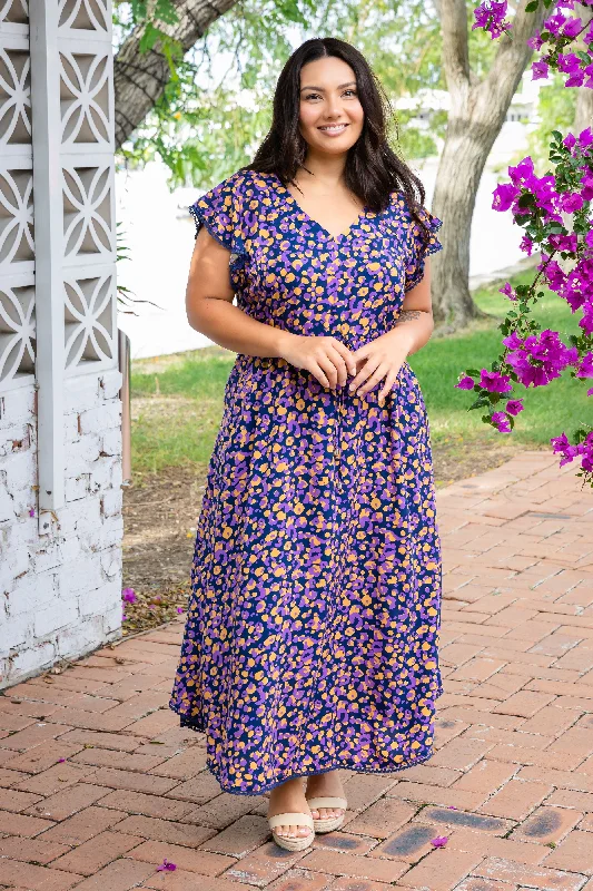 Naomi Maxi Dress in Purple Leopard Sleeveless maxi dresses