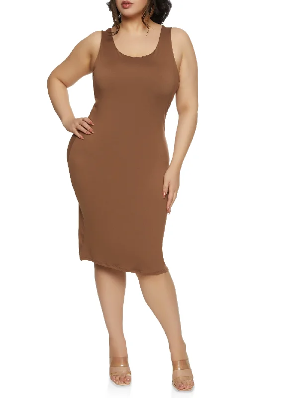 Plus Size Basic Midi Tank Dress Revolve midi dresses