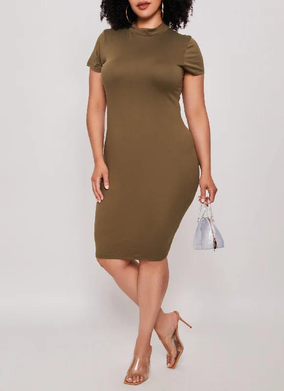 Plus Size Midi T Shirt Dress Elegant midi dresses