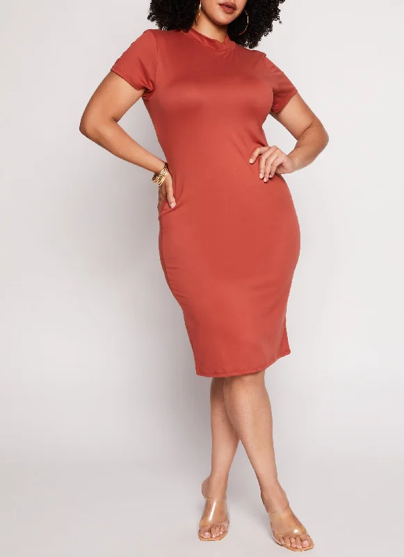 Plus Size Midi T Shirt Dress Summer midi dresses