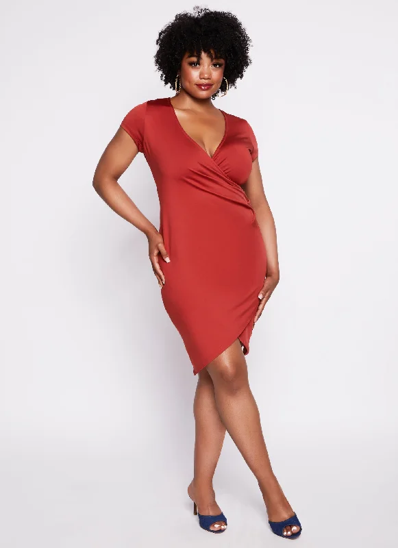 Plus Size Tulip Hem Midi Dress Sexy midi dresses