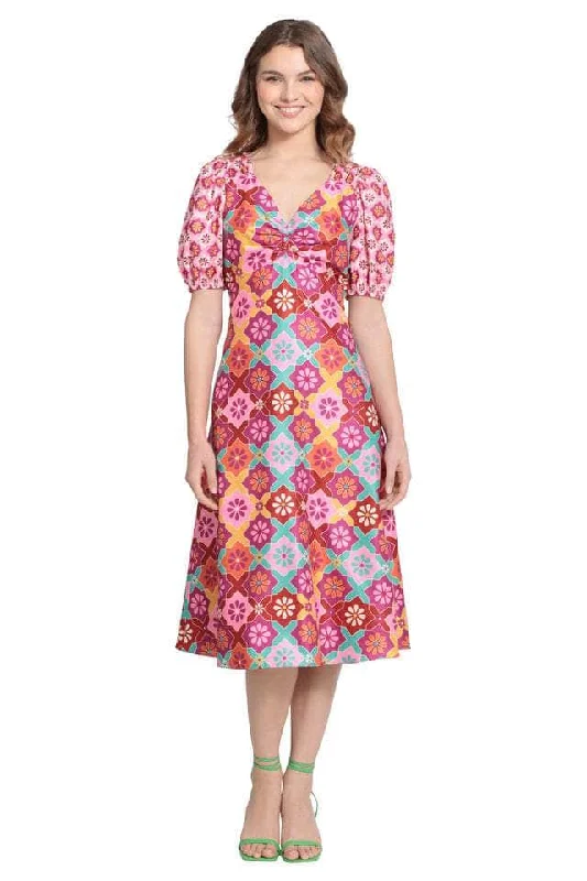 Donna Morgan D8308M - Floral Puff Sleeve Casual Dress H&M floral dresses