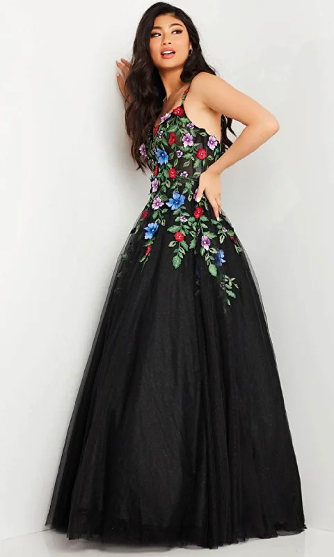 JVN by Jovani JVN37489 - Floral Embellished Ballgown Designer floral dresses