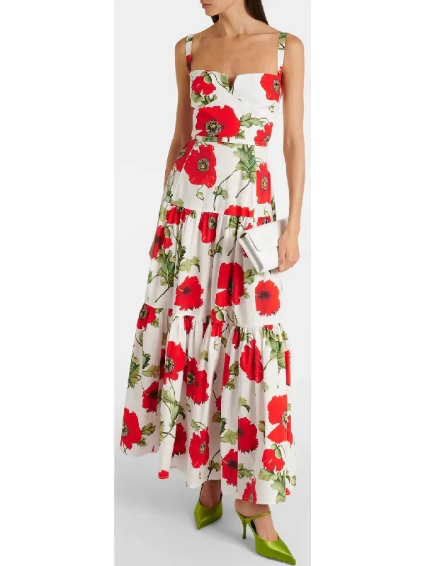 Poppy Printed Cotton Poplin Dress Fashion-forward floral dresses