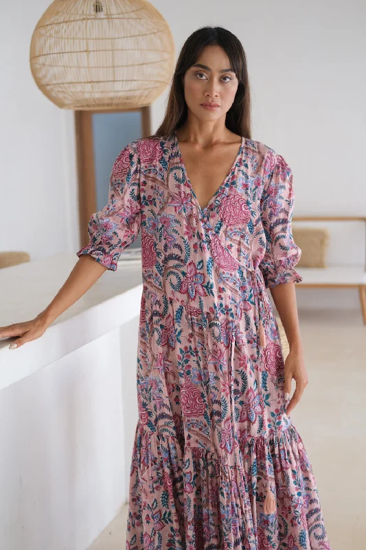 Satya Block Printed Dress Linen floral dresses