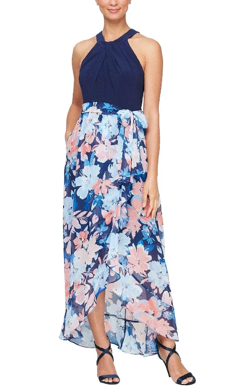 SLNY 9177523 - Floral A-Line Long Dress Anniversary floral dresses