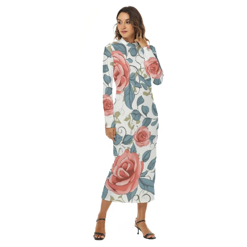 All-Over Print Women's Hip Dress Flowy unclassified dresses