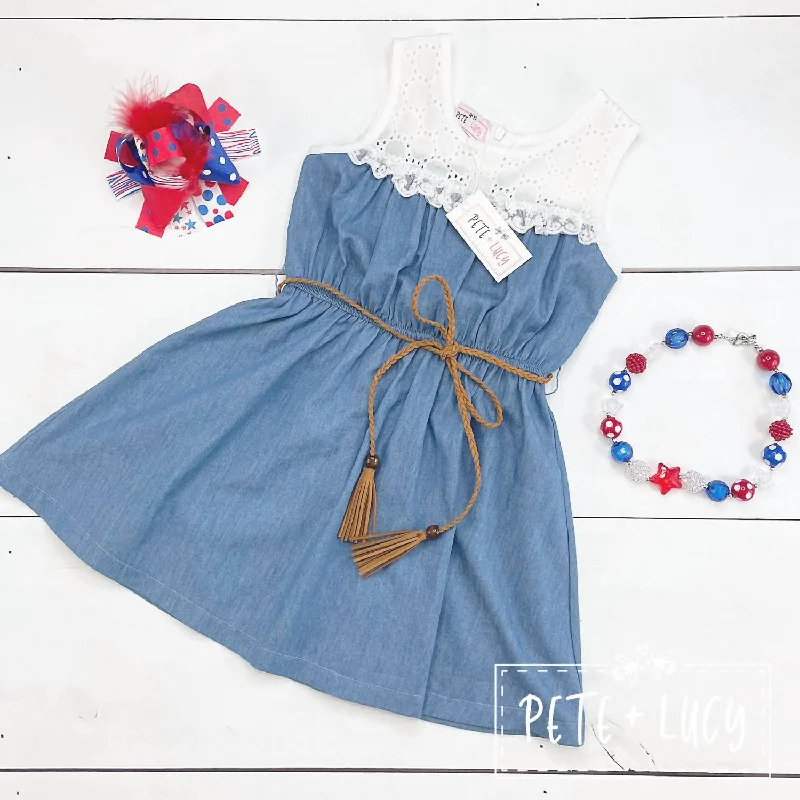 Americana Girls Chambray Dress Beach unclassified dresses