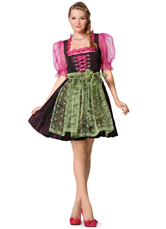 Burda 7057 Dirndl Folklore Dress Pattern Wrap unclassified dresses