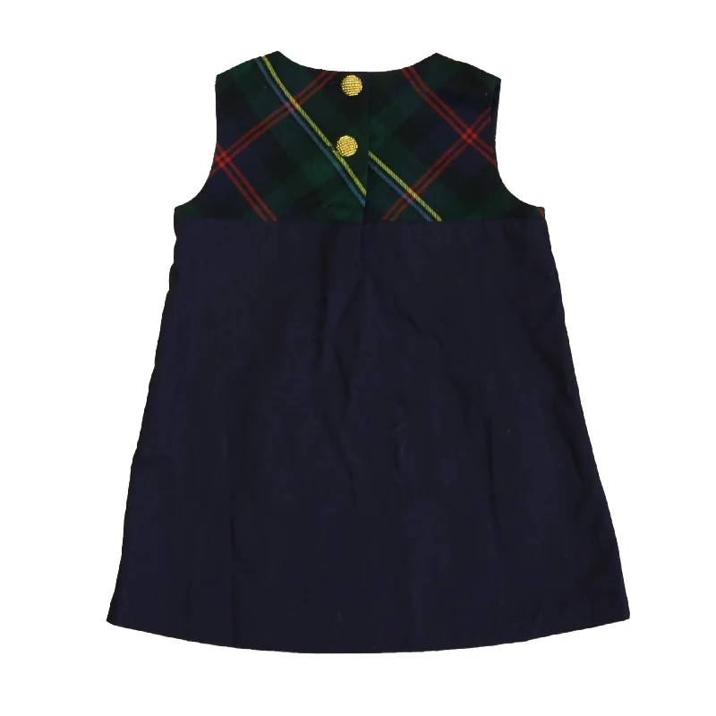 Bella Bliss Girls Navy | Green Plaid Dress Wrap unclassified dresses