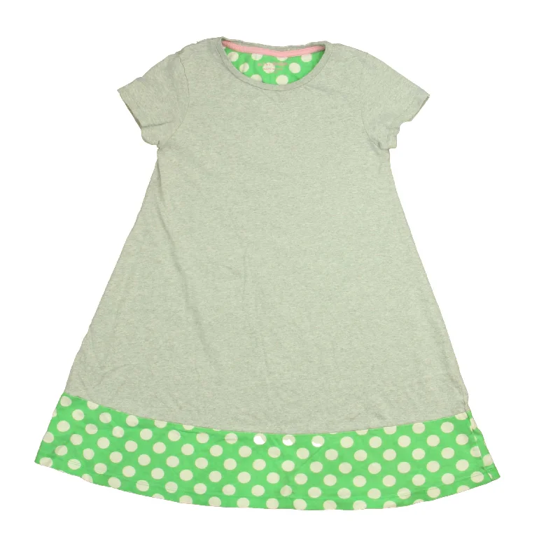 Boden Girls Gray | Green Polka Dots Dress Best-selling unclassified dresses