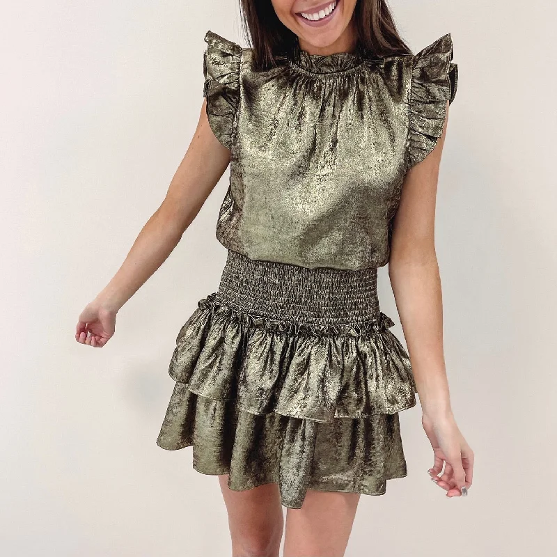 Cece Smocked Dress - Gold Trendy unclassified dresses