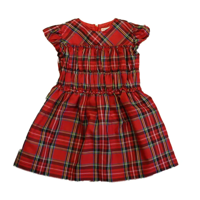 Crewcuts Girls Red Plaid Dress Ruched unclassified dresses