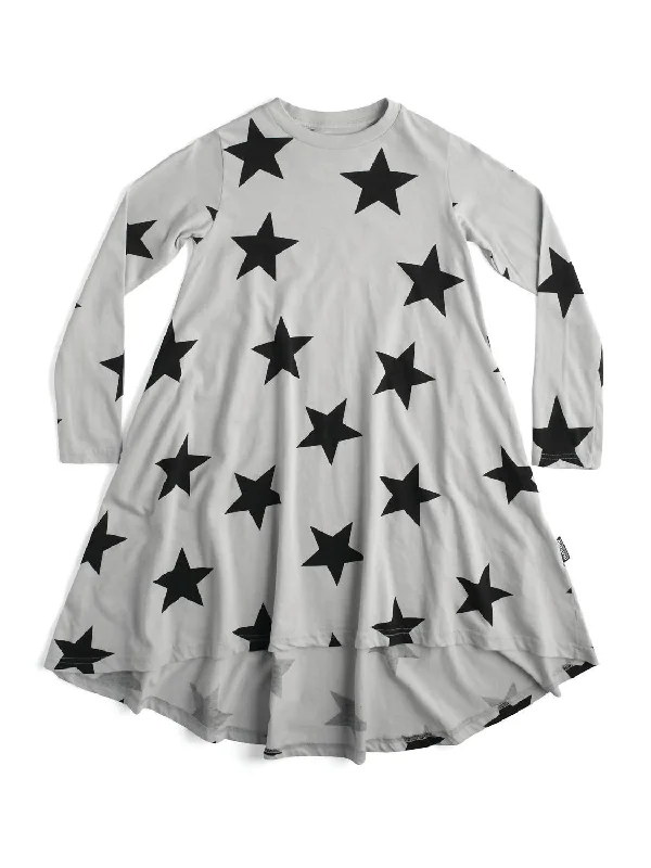 Girls 360 Star Dress In Ice Grey Short unclassified dresses