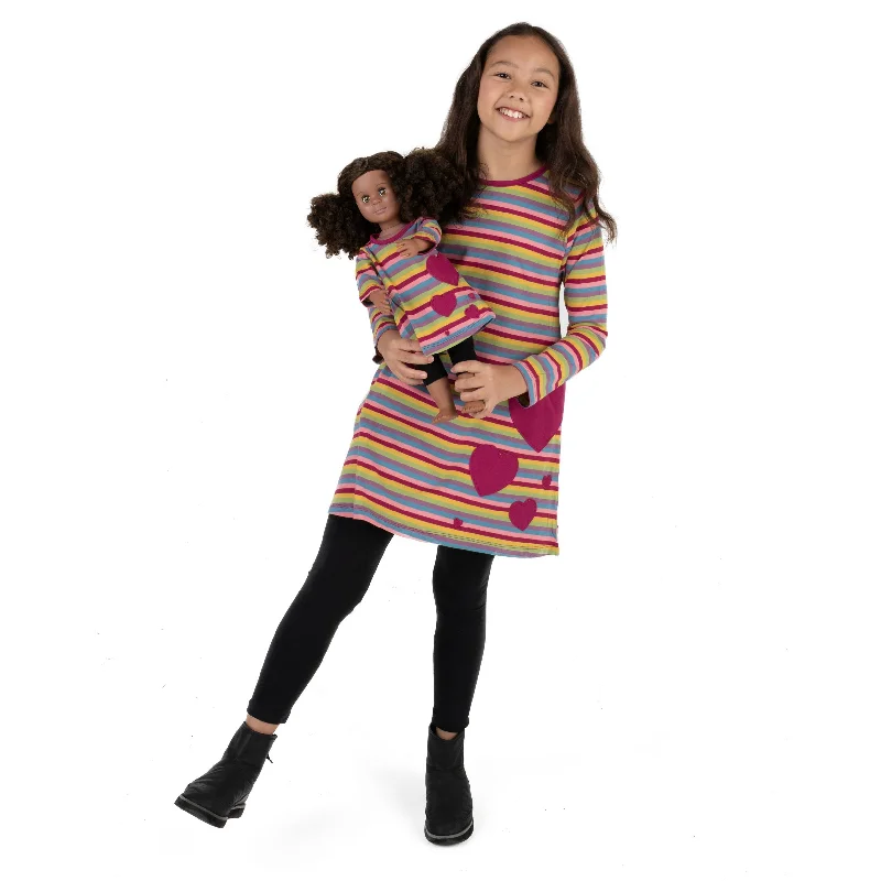 Girls and Matching Doll Cotton Dress Striped Colorful Preppy unclassified dresses