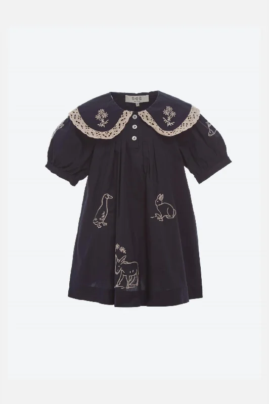 Girl's Demi French Workwear Dress In Navy Sexy unclassified dresses